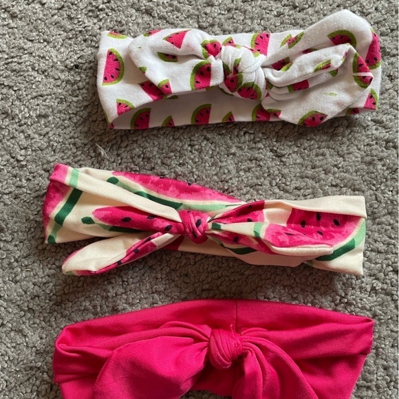 Set Of Three Watermelon Theme Girls Infant Toddler Headbands - Picture 2 of 3